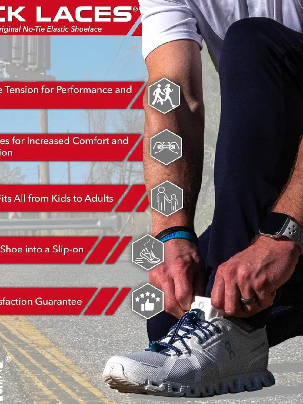 Elastic No Tie Shoelaces for Kids & Adults, One Size Fits All